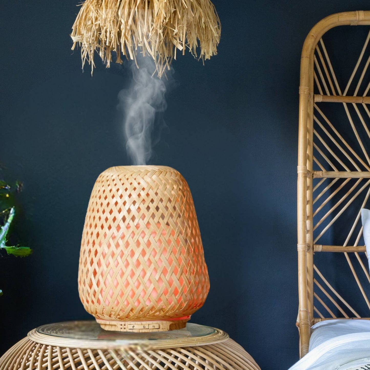Diffuseur Huile Essentielle en Bambou Naturel Tressé Olaki