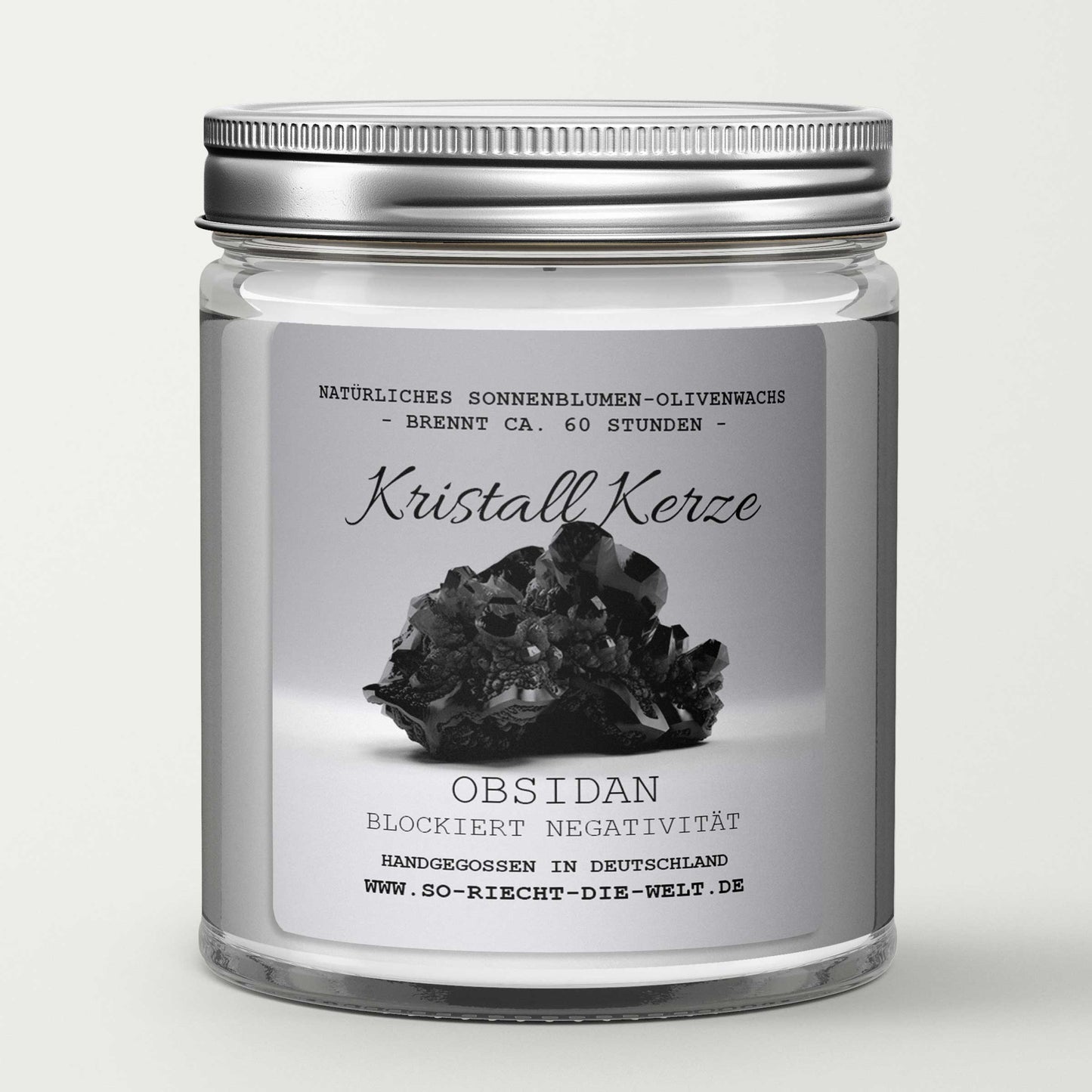 Bougie parfumée en cristal d'Obsidan - Ambre |