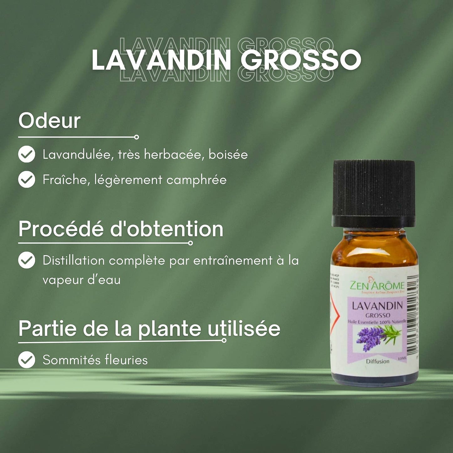 Huile Essentielle Lavandin Grosso - 100% Naturelle - 10ml