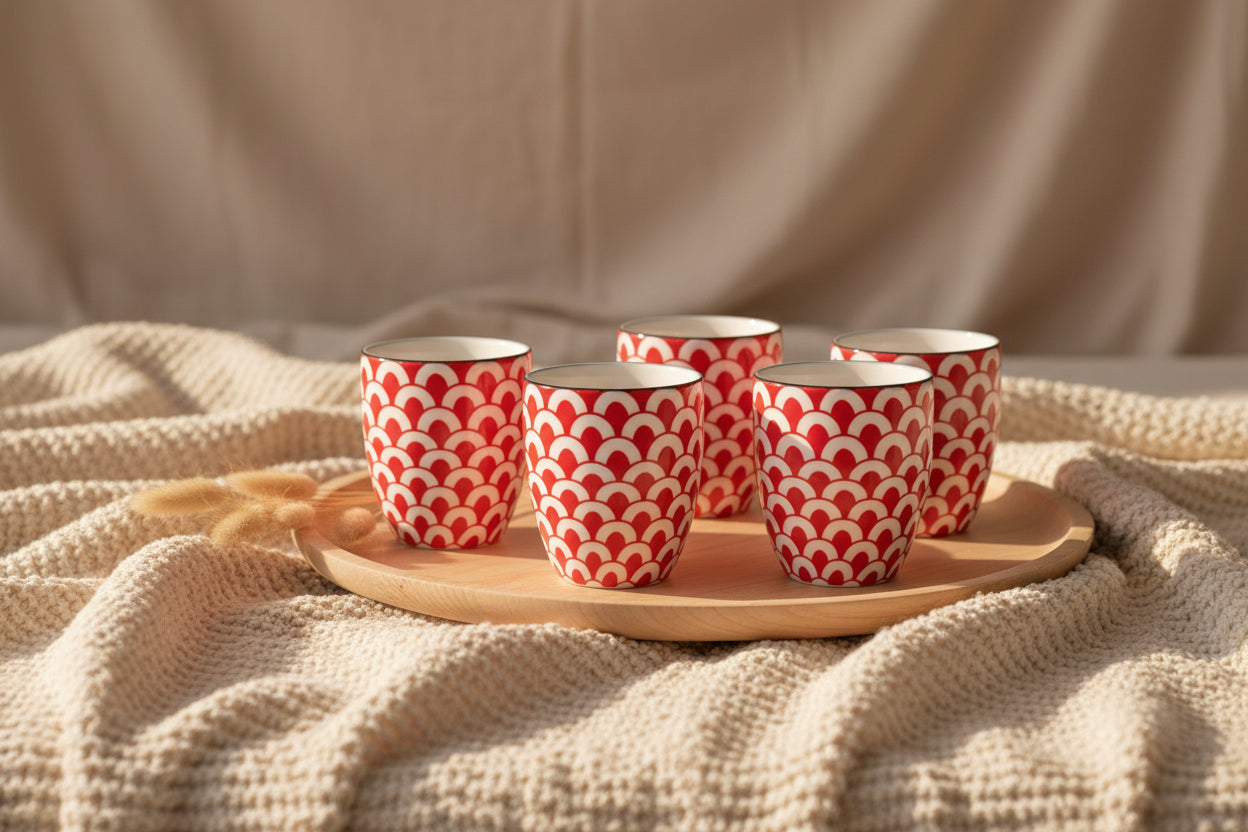 Confusion Set 6 Tasses à Café 90ML Rouge