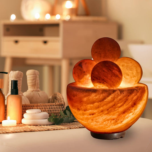 Lampe de Sel de l'Himalaya avec 4 boules de massage en sel