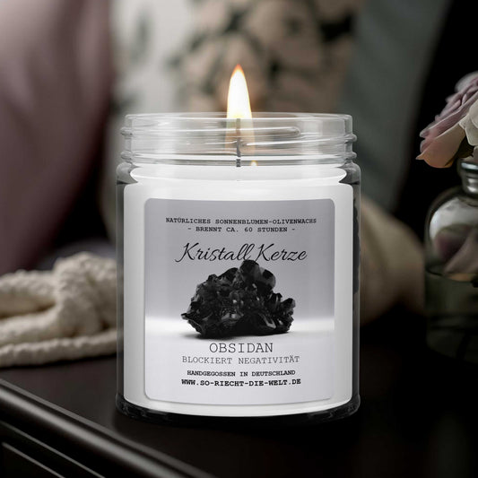 Bougie parfumée en cristal d'Obsidan - Ambre |