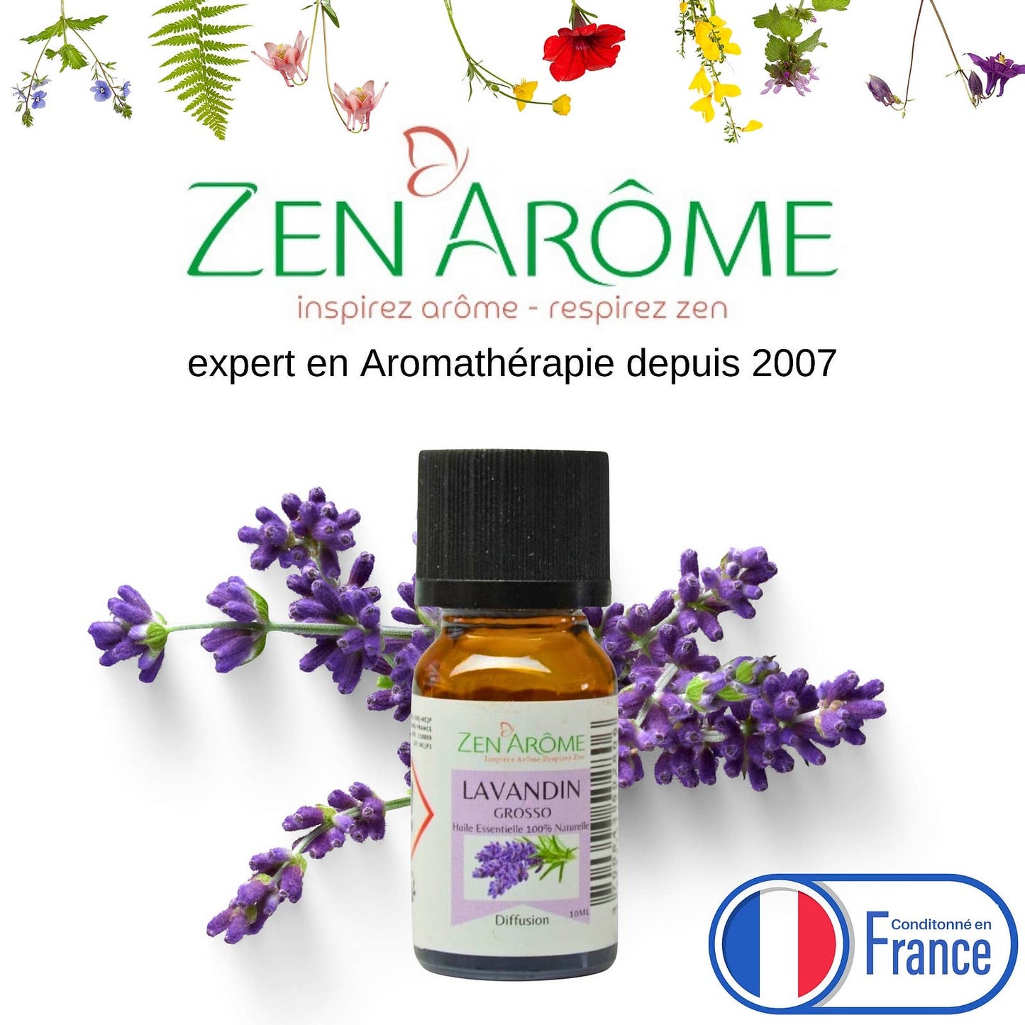 Huile Essentielle Lavandin Grosso - 100% Naturelle - 10ml