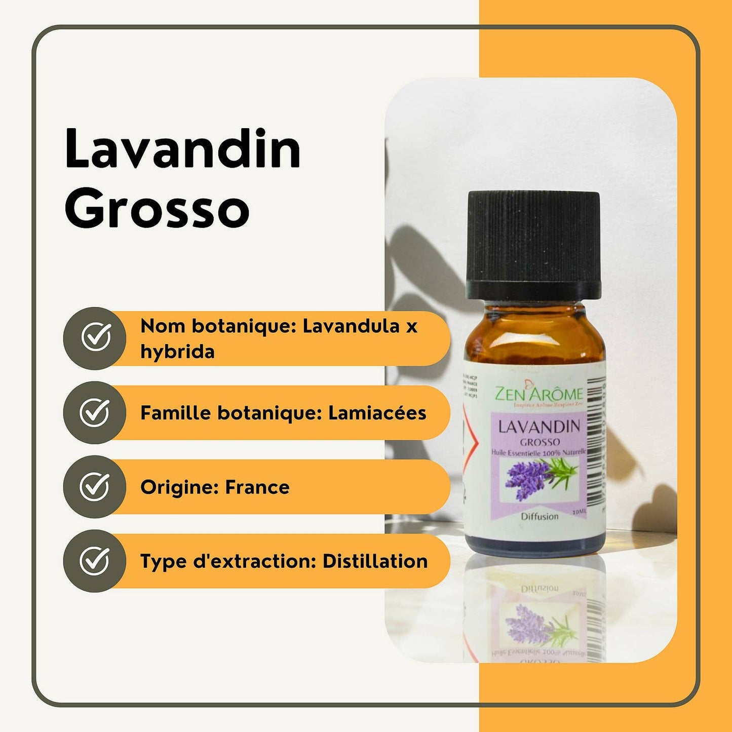 Huile Essentielle Lavandin Grosso - 100% Naturelle - 10ml