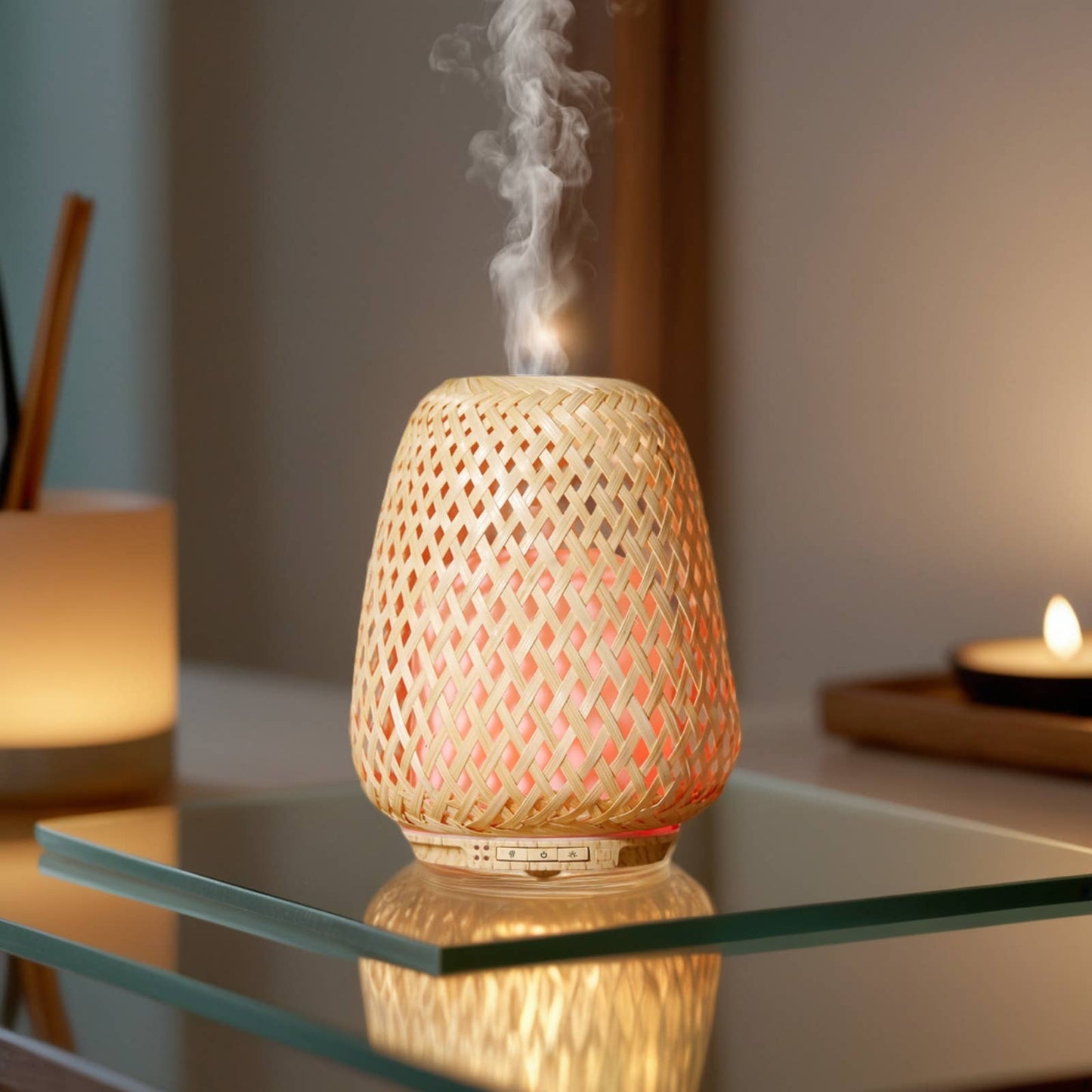 Diffuseur Huile Essentielle en Bambou Naturel Tressé Olaki
