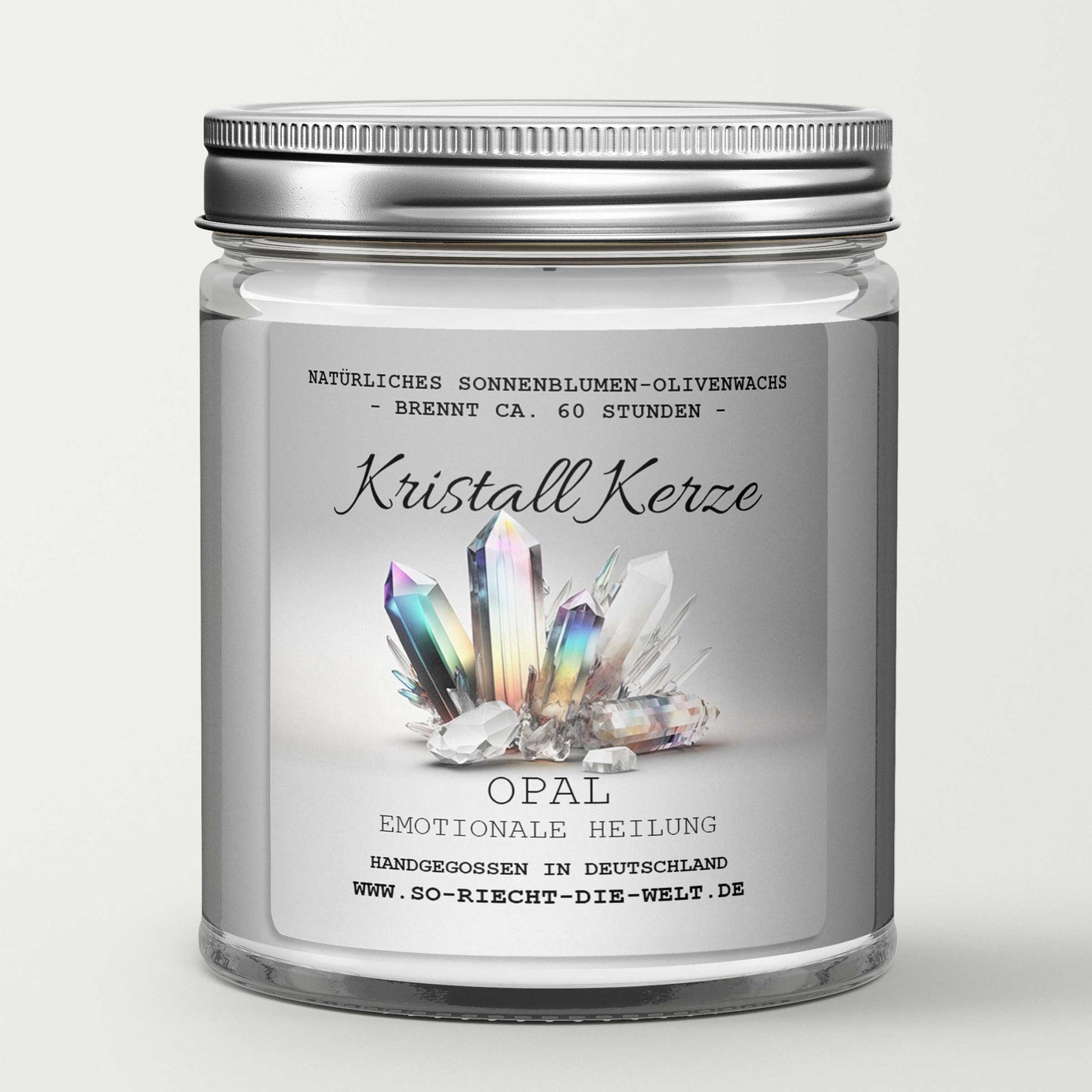 Bougie parfumée au cristal d’opale – Rituel de douceur et d’élégance