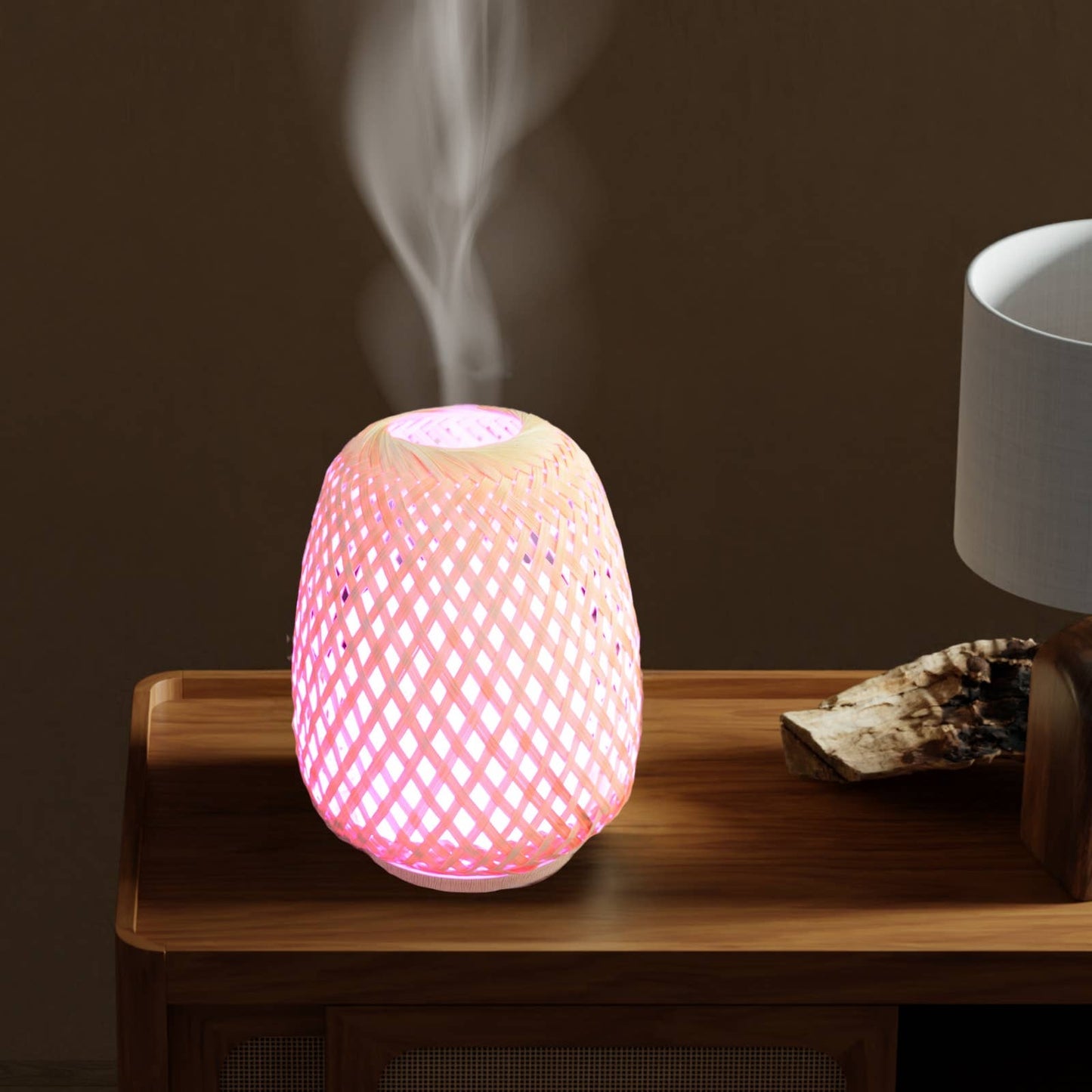 Diffuseur Huile Essentielle en Bambou Naturel Tressé Olaki