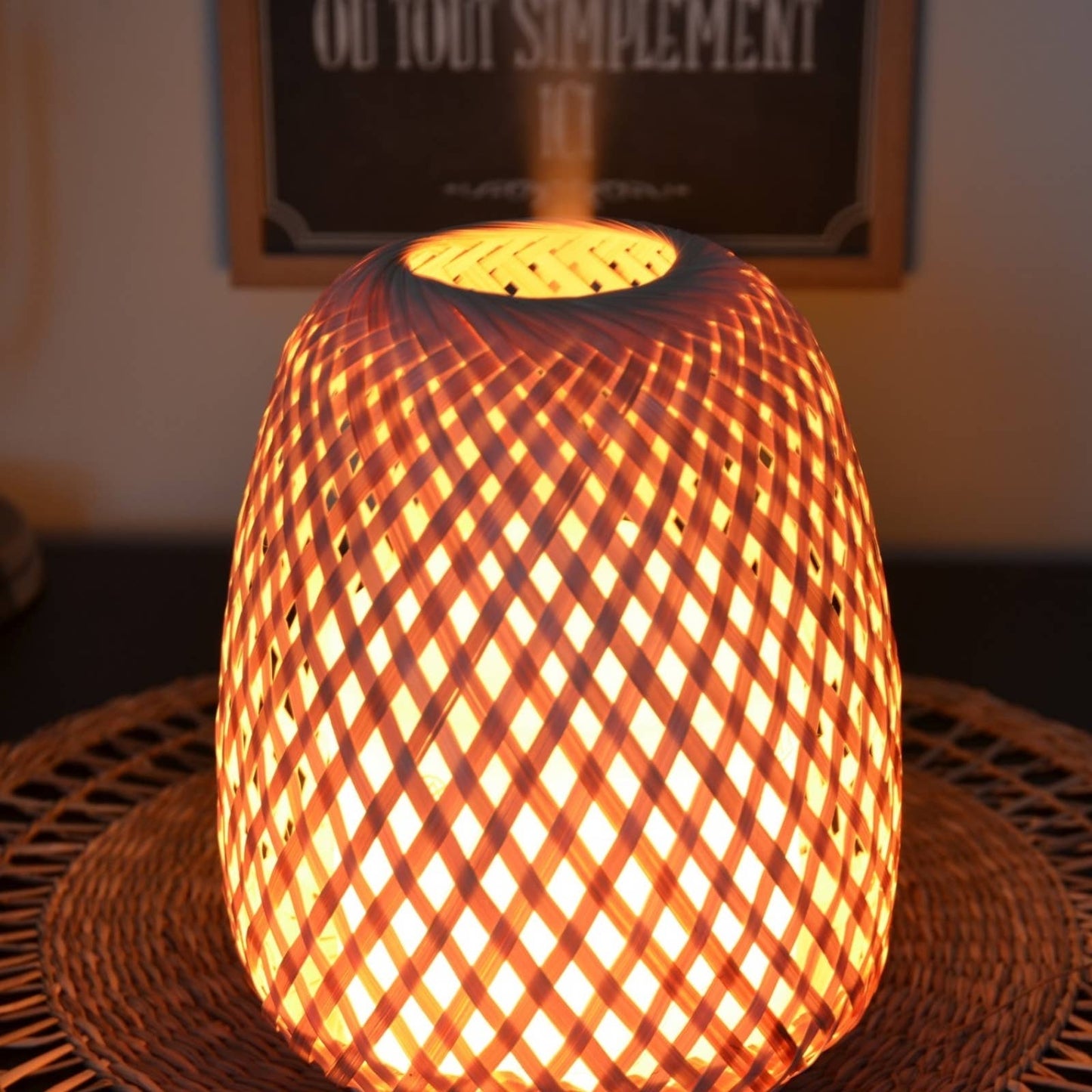 Diffuseur Huile Essentielle en Bambou Naturel Tressé Olaki
