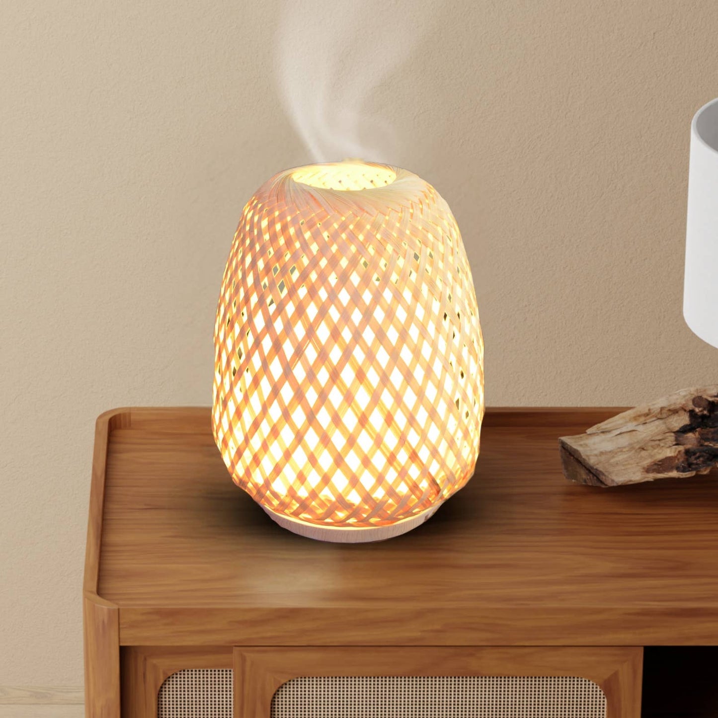 Diffuseur Huile Essentielle en Bambou Naturel Tressé Olaki