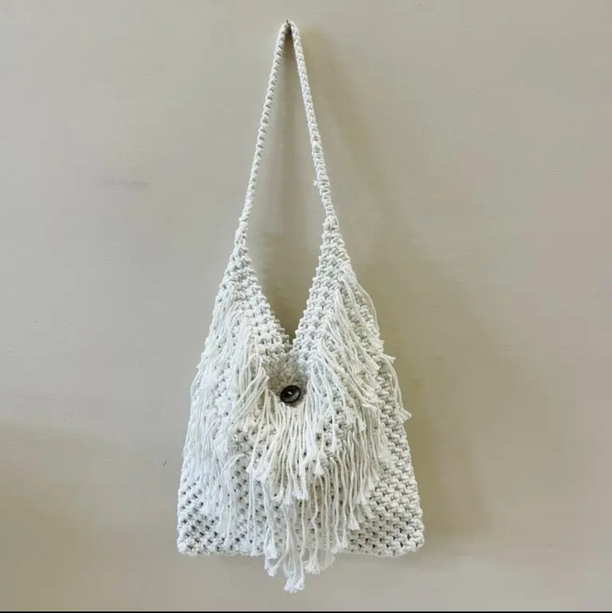 Sac Ibiza en coton crocheté avec franges