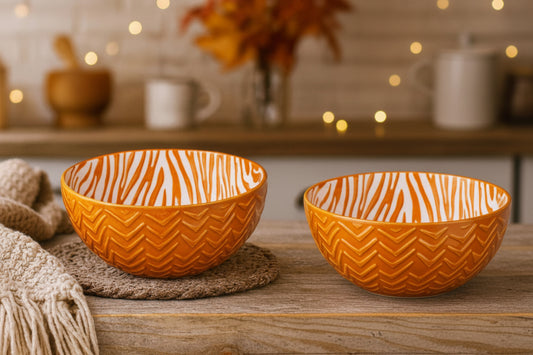 Bol Rond Reactive Orange – Élégance & Chaleur en Céramique