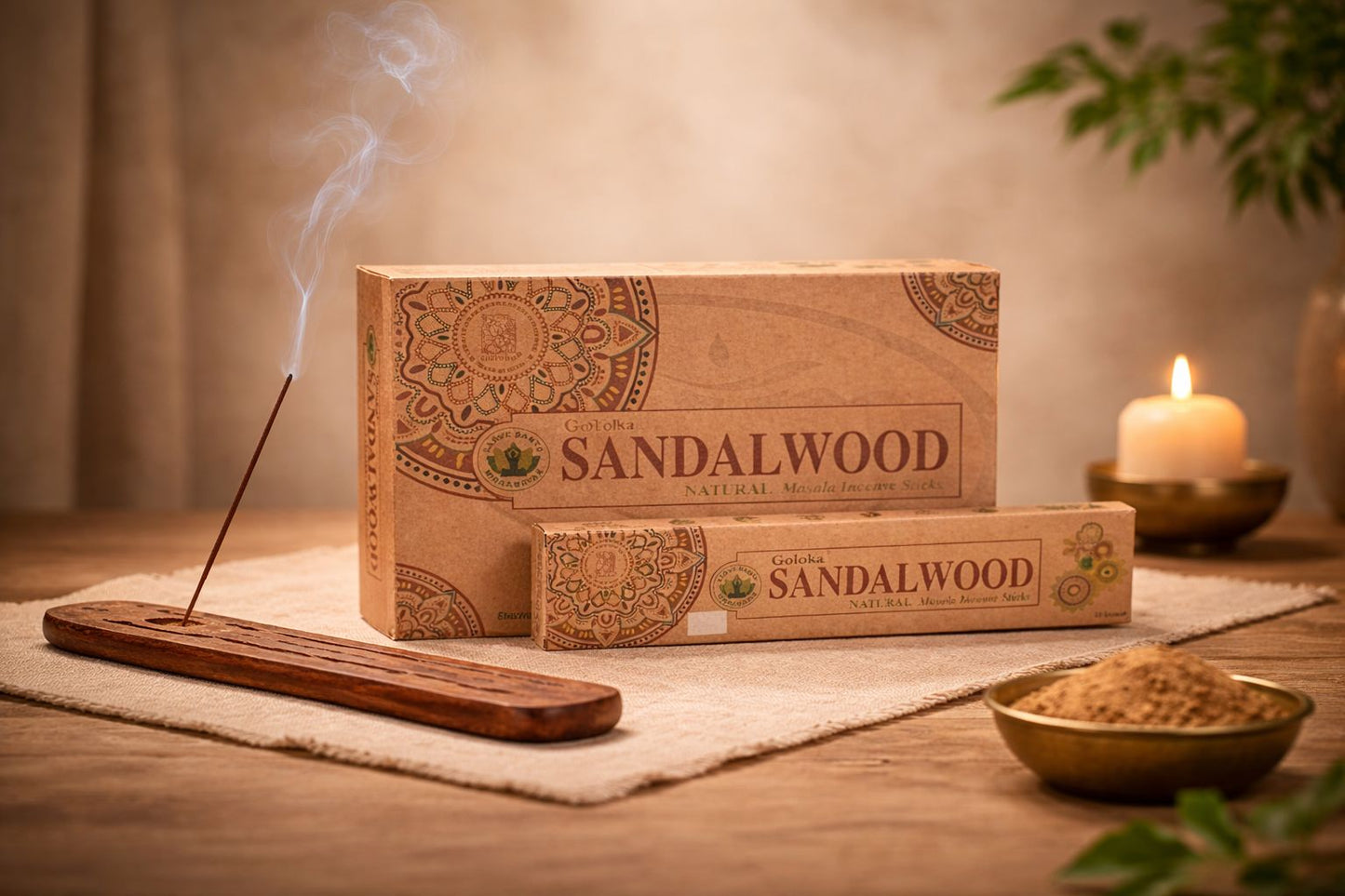 Encens biologique au bois de santal, pour une atmosphère naturelle et apaisante