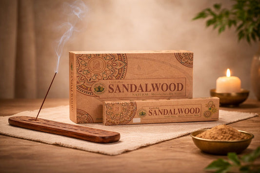 Encens biologique au bois de santal, pour une atmosphère naturelle et apaisante