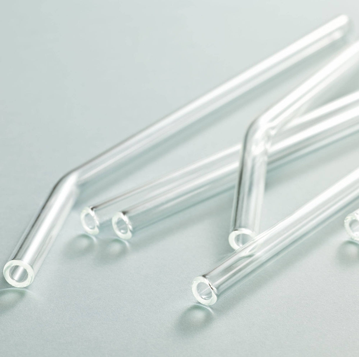 Paille en verre incurvée en borosilicate,